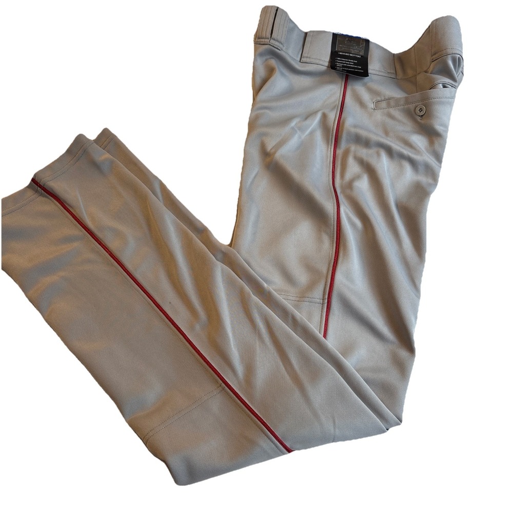Mizuno‎ Premier Pro Red Piped Baseball Pant Open Hemmed Bottom Adult LARGE